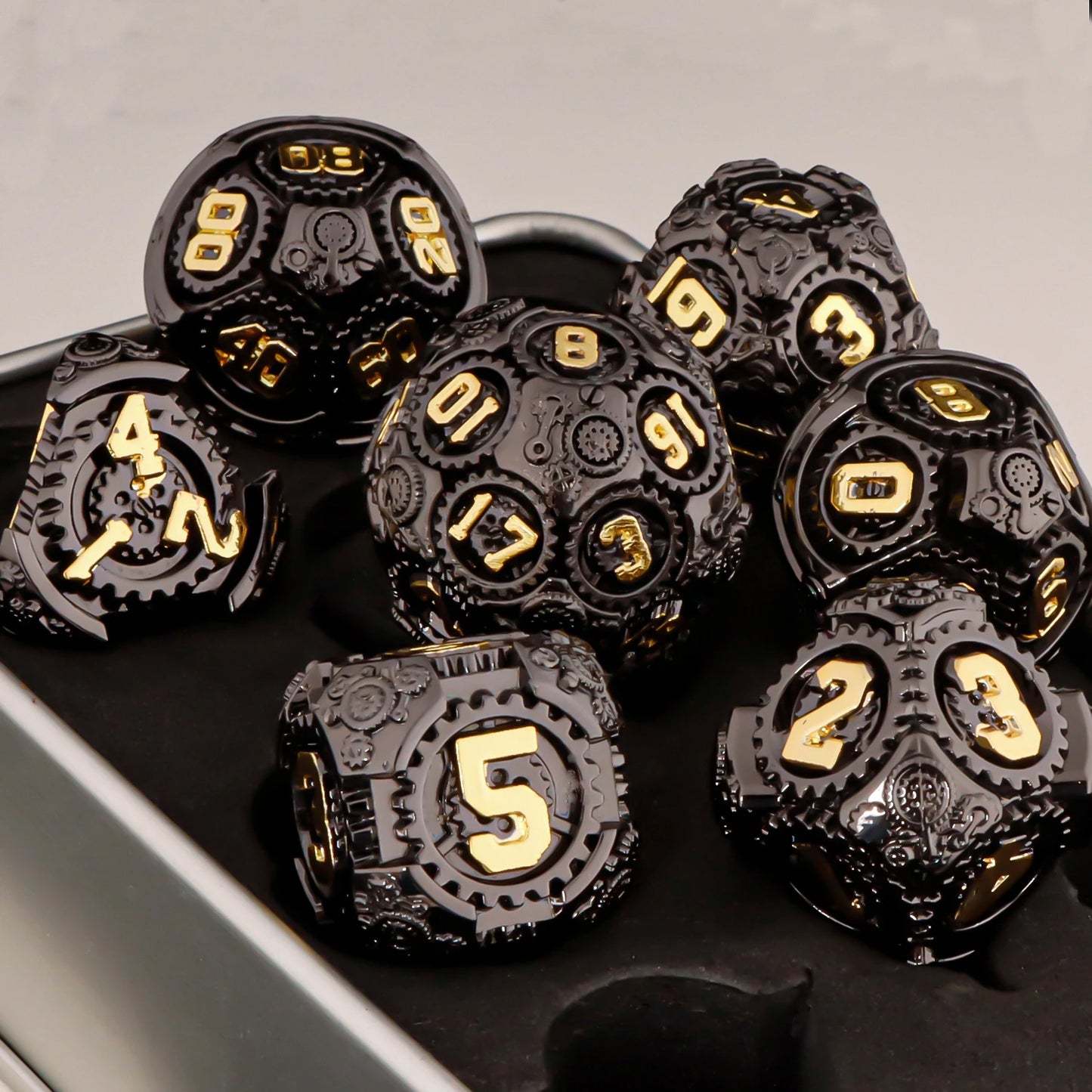 D+D Metal Dice Set DND New Green Tree Root RPG Multi Sided Dice Role Playing Game Dragon and Dungeon Trailblazer Mathematics Tea