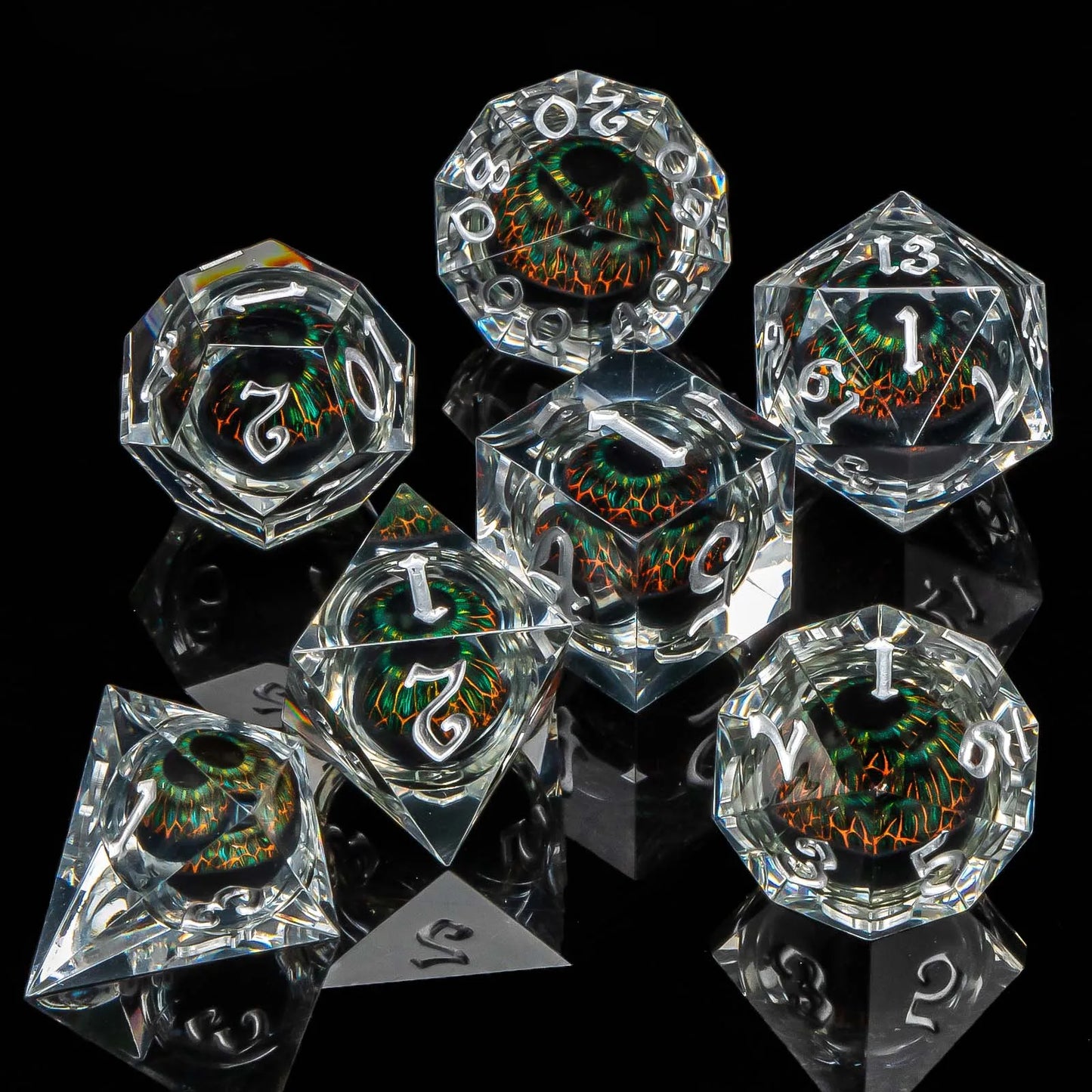 DND Liquid Flow Core Resin D&D Dice Set for D and D Dungeon and Dragon Pathfinder Table Role Playing Game Polyhedral Dice