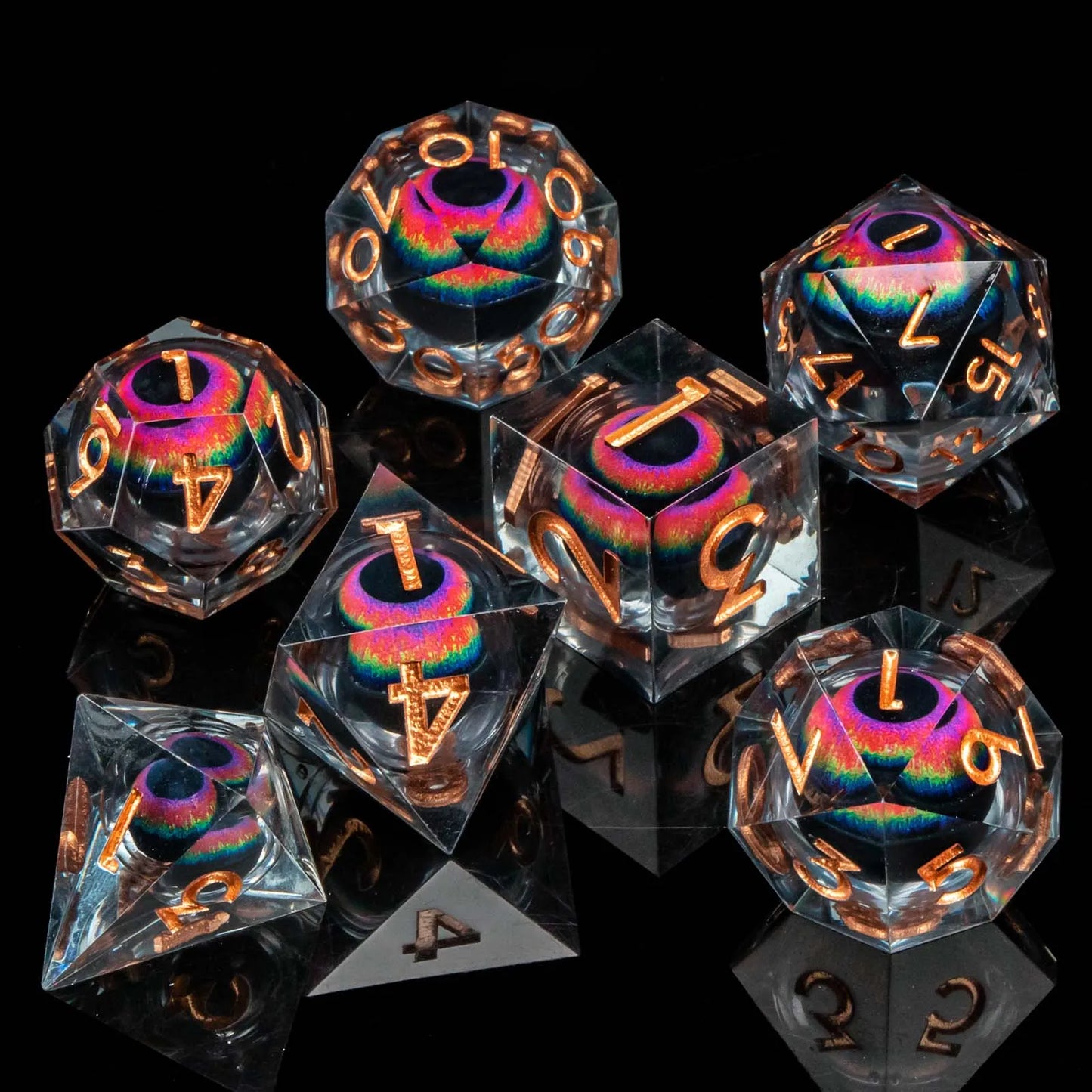 DND Liquid Flow Core Resin D&D Dice Set for D and D Dungeon and Dragon Pathfinder Table Role Playing Game Polyhedral Dice