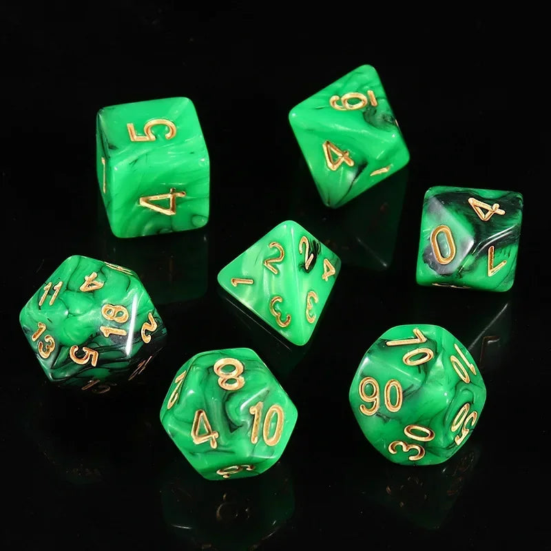 7PCS Multi-Color Mixed Color Digital Dice D8D10 D12 D20 Polyhedral Digital Dice for DND TRPG Entertainment Dice Set