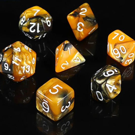 7PCS Multi-Color Mixed Color Digital Dice D8D10 D12 D20 Polyhedral Digital Dice for DND TRPG Entertainment Dice Set