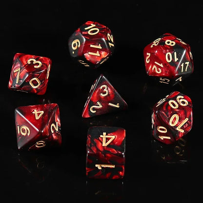 7PCS Multi-Color Mixed Color Digital Dice D8D10 D12 D20 Polyhedral Digital Dice for DND TRPG Entertainment Dice Set