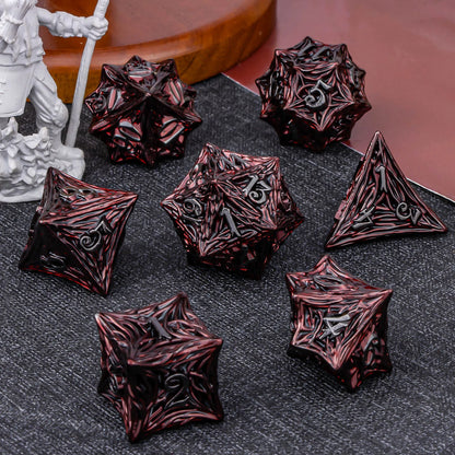 D+D Metal Dice Set DND New Green Tree Root RPG Multi Sided Dice Role Playing Game Dragon and Dungeon Trailblazer Mathematics Tea