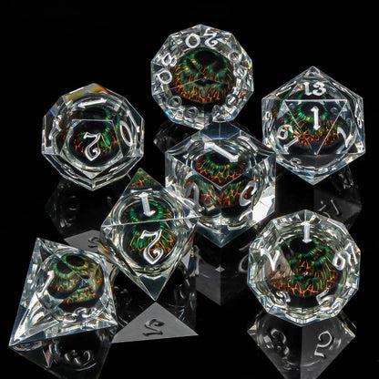 DND Liquid Flow Core Resin D&D Dice Set for D and D Dungeon and Dragon Pathfinder Table Role Playing Game Polyhedral Dice