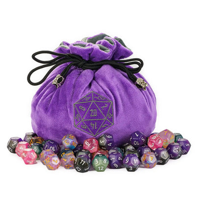 New Drawstring Dice Bag Flannelette Double-Layer Storage Bag round Bottom Big Pouch for Packing Gift RPG Dice Board Game