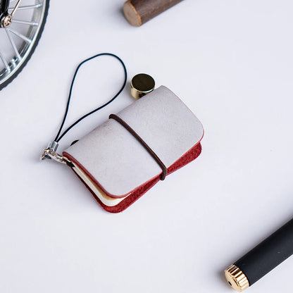 Ultra Mini Notebook Traveler'S Manual Retro Leather Style Book Applicable to Hang Decoration Diary Book Notepad 32 Sheet 64 Page