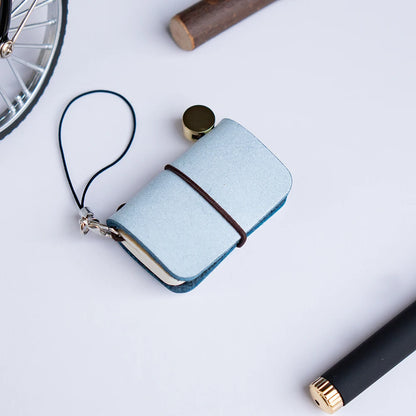 Ultra Mini Notebook Traveler'S Manual Retro Leather Style Book Applicable to Hang Decoration Diary Book Notepad 32 Sheet 64 Page