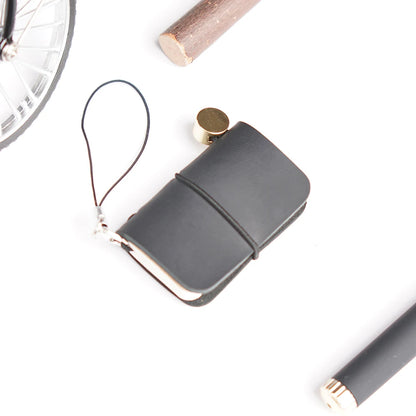 Ultra Mini Notebook Traveler'S Manual Retro Leather Style Book Applicable to Hang Decoration Diary Book Notepad 32 Sheet 64 Page