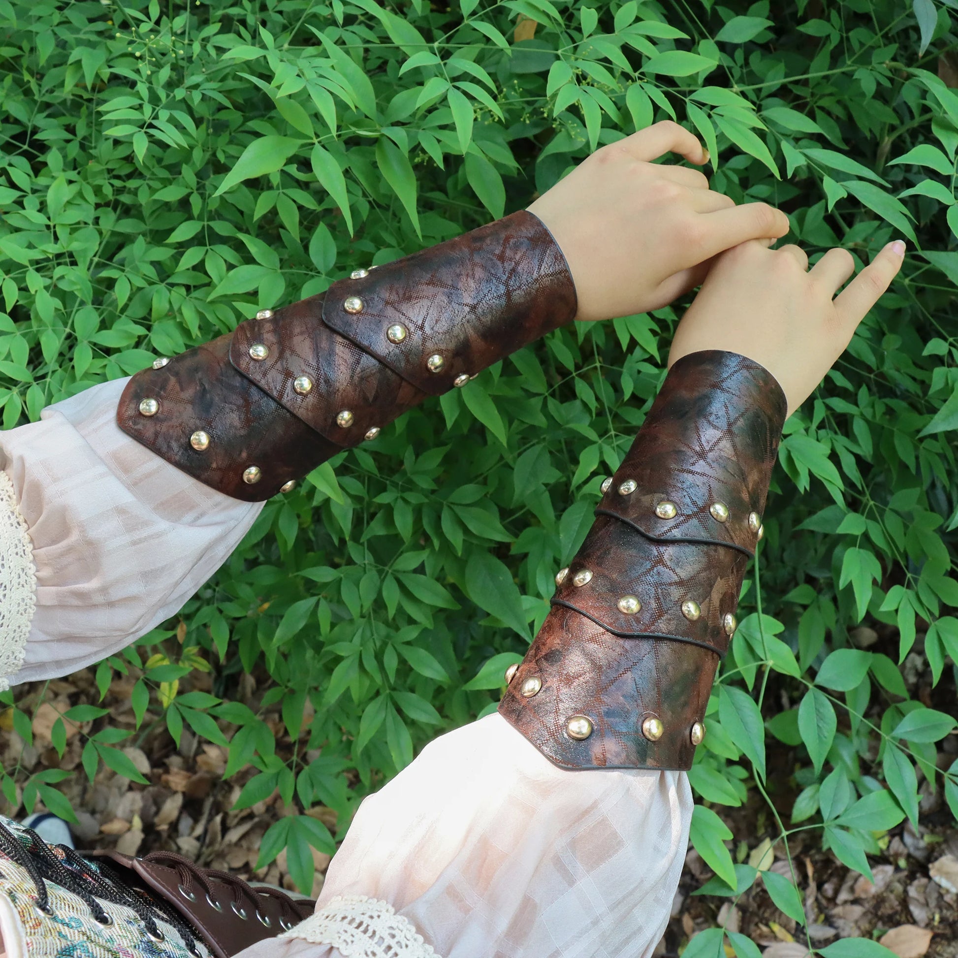 Viking Medieval Vintage Wristband PU Leather Rivet Wristband Role Play Costume Role Play Accessories Celtic Costume