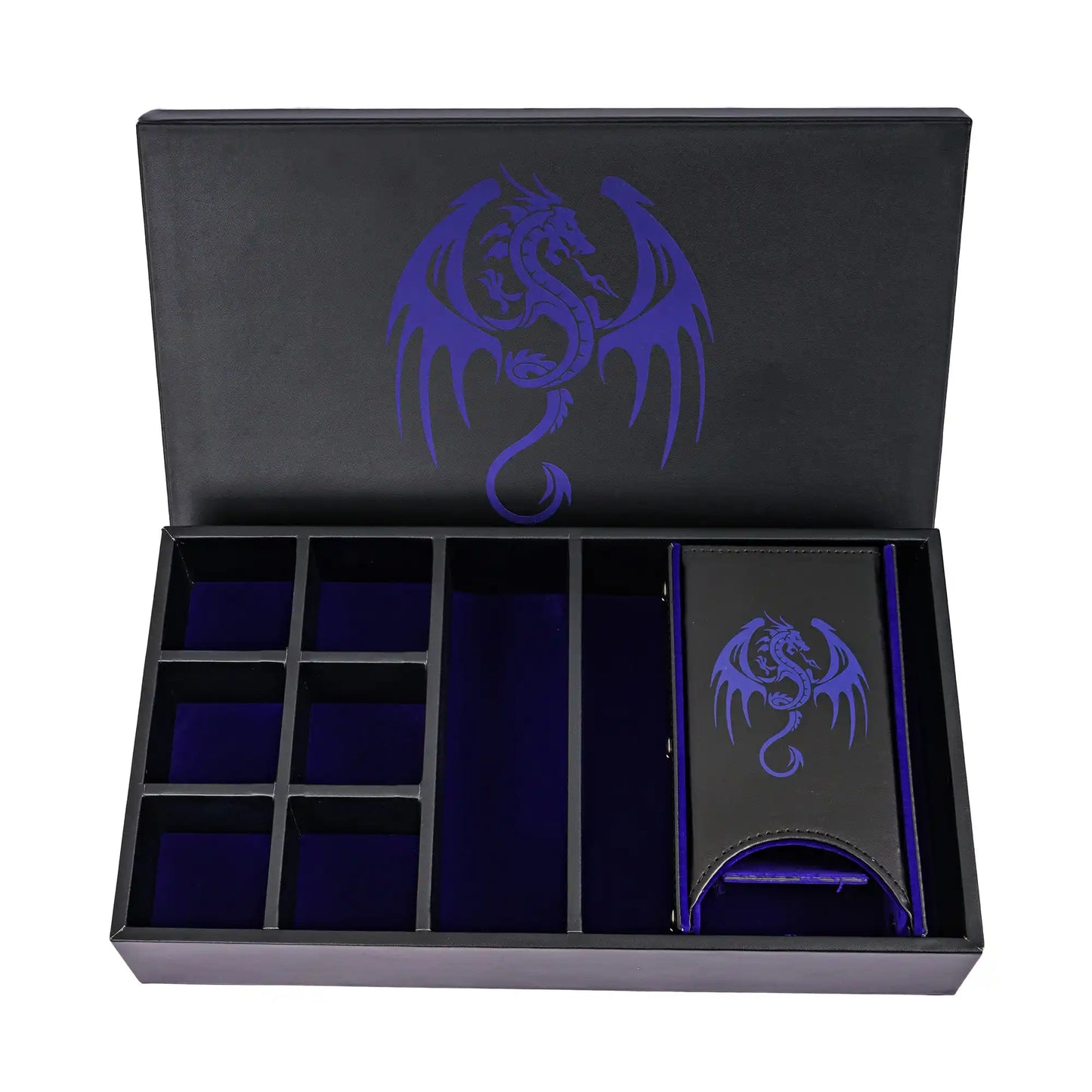 Multifunction Dragon Dice Box Leather 3 in 1 Dice Case & Tray & Tower Big Dice Holder for D&D, RPG, Tabletop Games Lover Gift