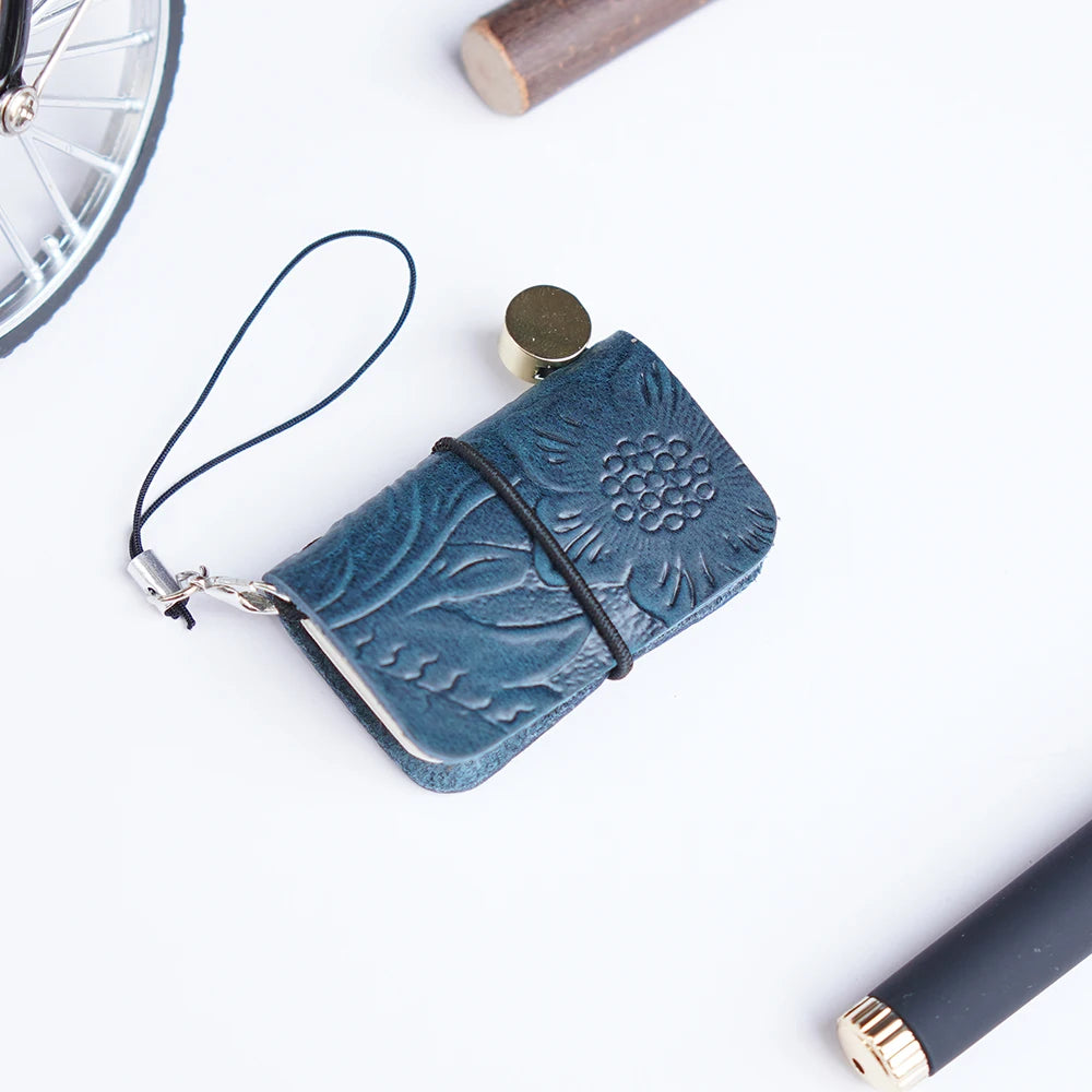 Ultra Mini Notebook Traveler'S Manual Retro Leather Style Book Applicable to Hang Decoration Diary Book Notepad 32 Sheet 64 Page
