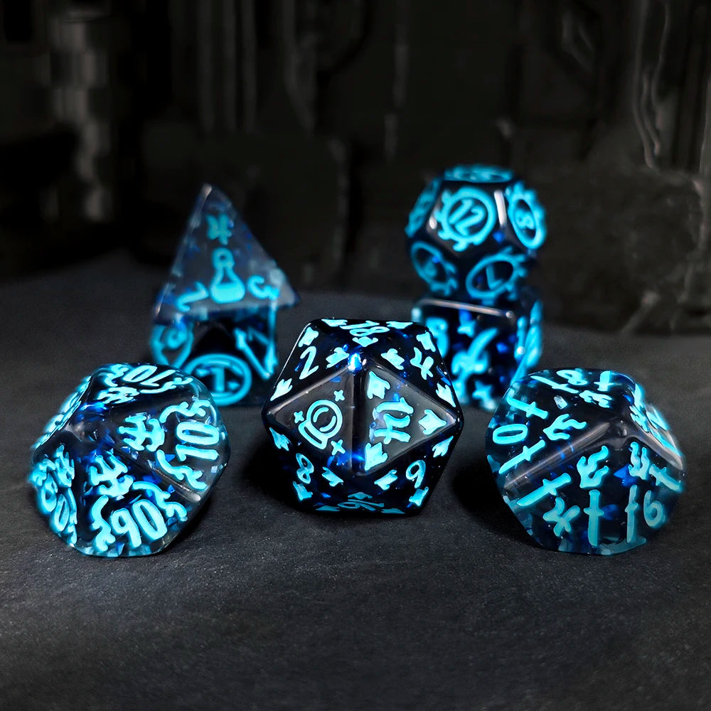 7Pcs/Set Resin Material Dice Set DND RPG TRPG Table Games Supplies Polyhedron Table Game Dice as Gift Entertainment Accessories