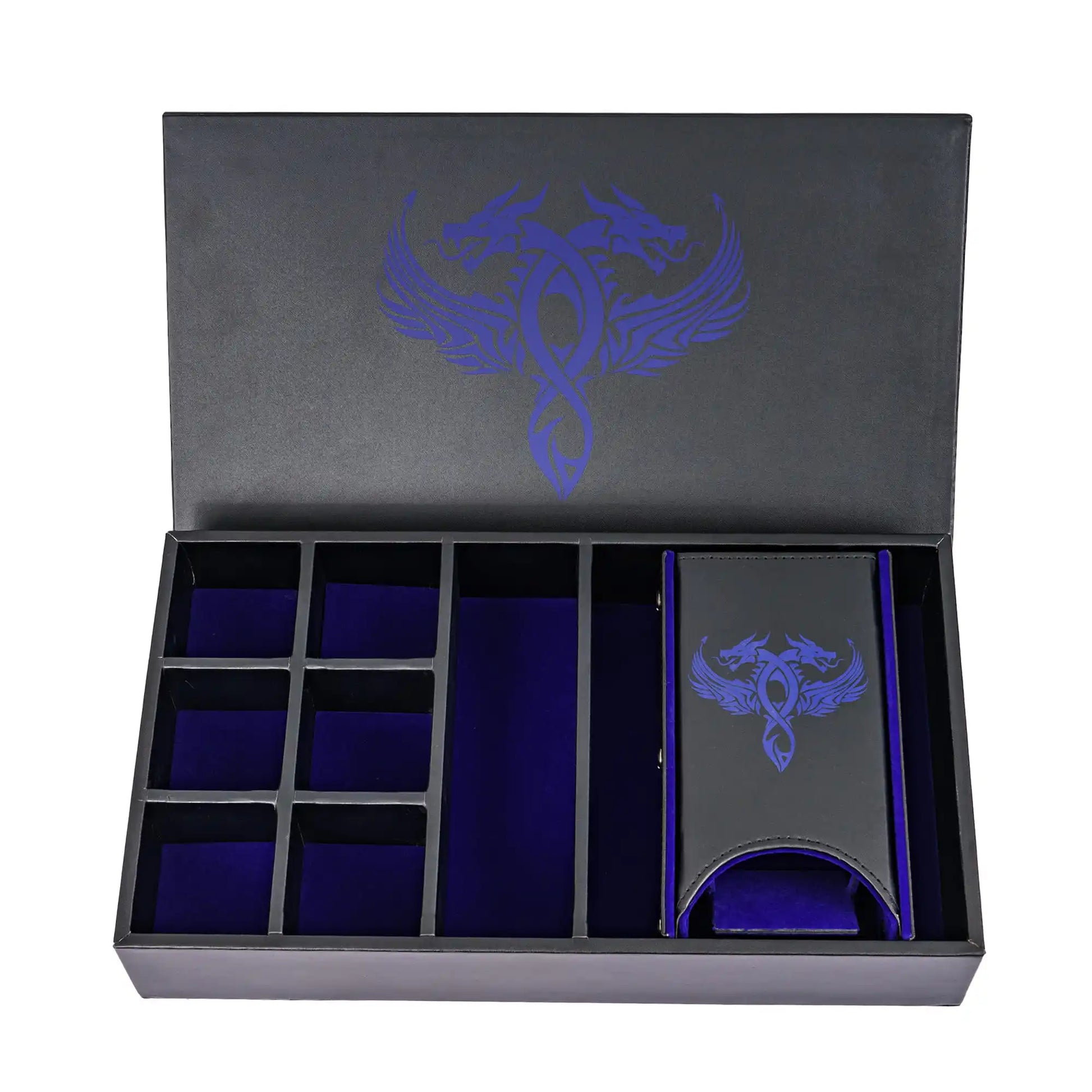 Multifunction Dragon Dice Box Leather 3 in 1 Dice Case & Tray & Tower Big Dice Holder for D&D, RPG, Tabletop Games Lover Gift