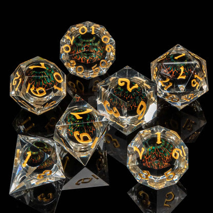 DND Liquid Flow Core Resin D&D Dice Set for D and D Dungeon and Dragon Pathfinder Table Role Playing Game Polyhedral Dice