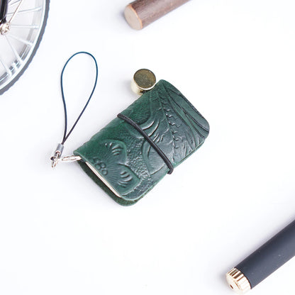 Ultra Mini Notebook Traveler'S Manual Retro Leather Style Book Applicable to Hang Decoration Diary Book Notepad 32 Sheet 64 Page