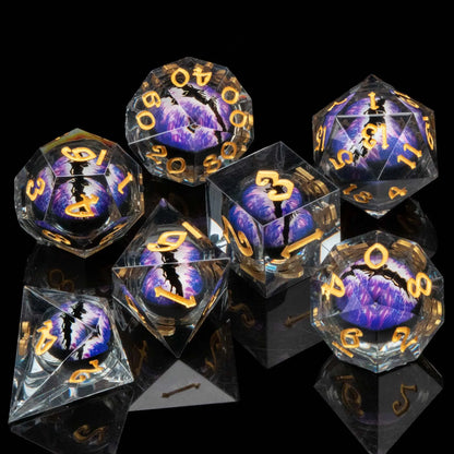 DND Liquid Flow Core Resin D&D Dice Set for D and D Dungeon and Dragon Pathfinder Table Role Playing Game Polyhedral Dice