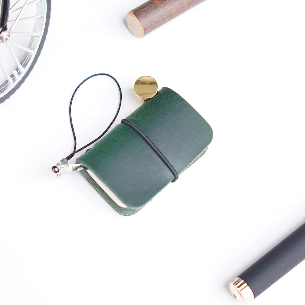 Ultra Mini Notebook Traveler'S Manual Retro Leather Style Book Applicable to Hang Decoration Diary Book Notepad 32 Sheet 64 Page