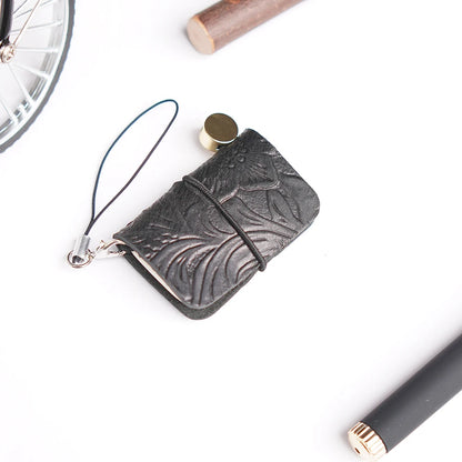 Ultra Mini Notebook Traveler'S Manual Retro Leather Style Book Applicable to Hang Decoration Diary Book Notepad 32 Sheet 64 Page