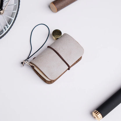 Ultra Mini Notebook Traveler'S Manual Retro Leather Style Book Applicable to Hang Decoration Diary Book Notepad 32 Sheet 64 Page