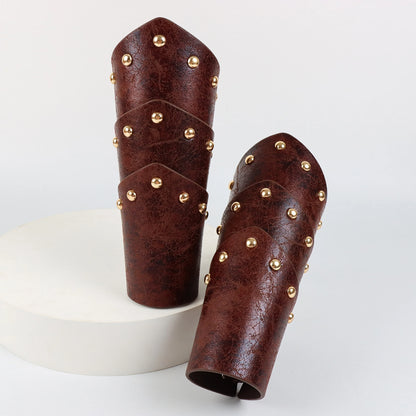 Viking Medieval Vintage Wristband PU Leather Rivet Wristband Role Play Costume Role Play Accessories Celtic Costume