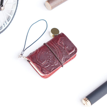 Ultra Mini Notebook Traveler'S Manual Retro Leather Style Book Applicable to Hang Decoration Diary Book Notepad 32 Sheet 64 Page