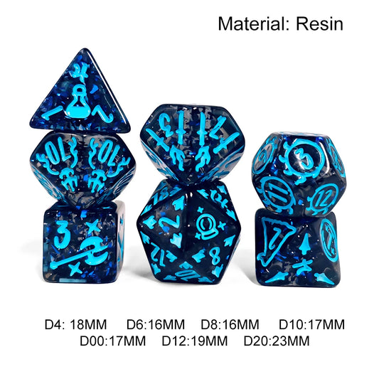 7Pcs/Set Resin Material Dice Set DND RPG TRPG Table Games Supplies Polyhedron Table Game Dice as Gift Entertainment Accessories
