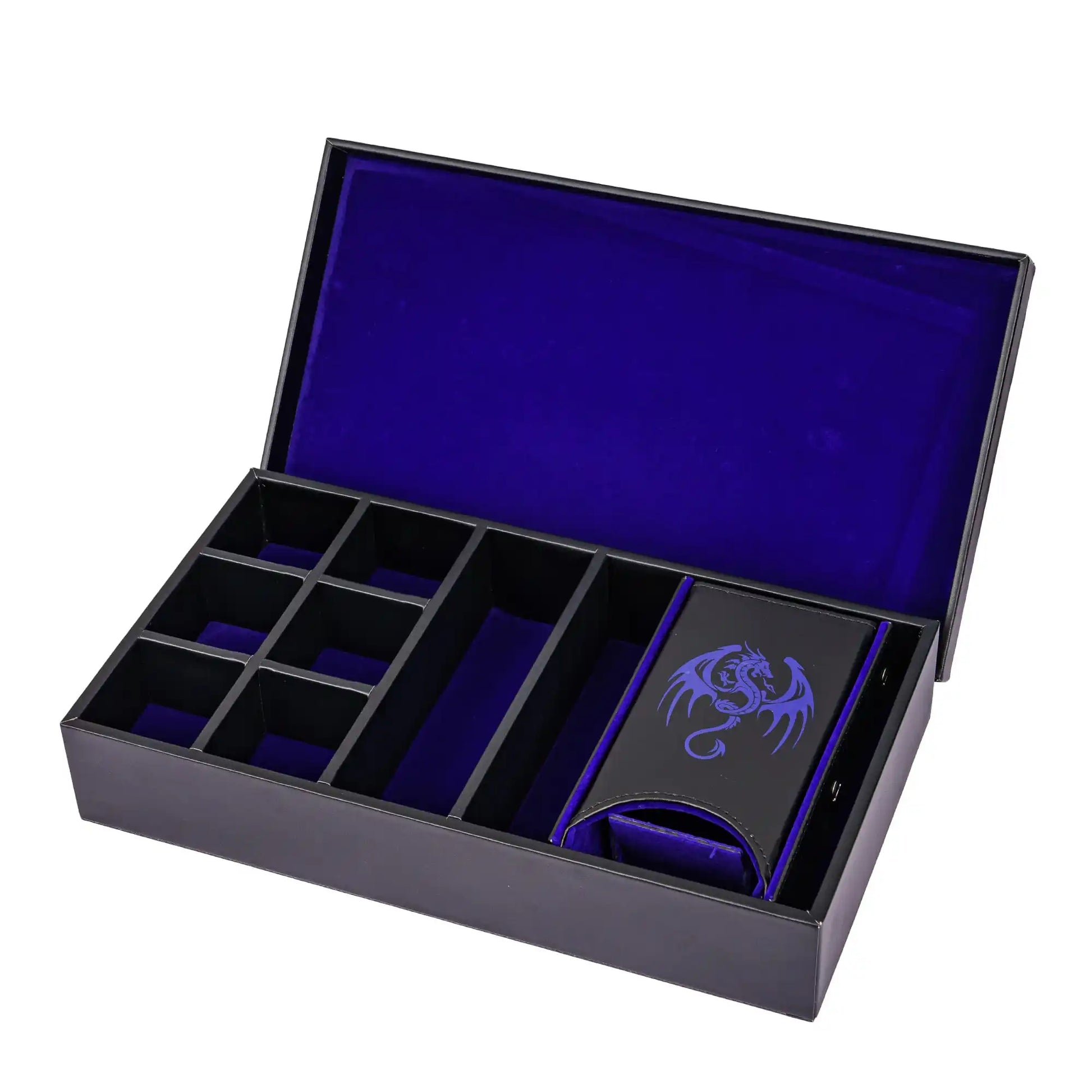 Multifunction Dragon Dice Box Leather 3 in 1 Dice Case & Tray & Tower Big Dice Holder for D&D, RPG, Tabletop Games Lover Gift