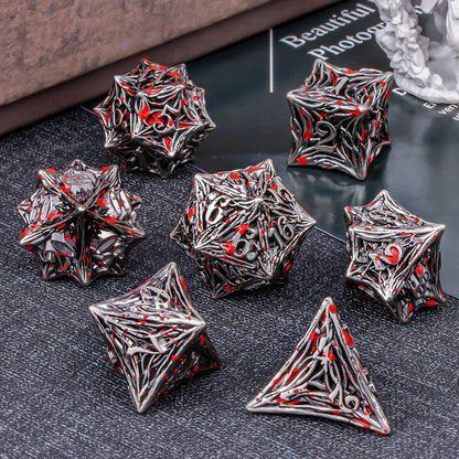 D+D Metal Dice Set DND New Green Tree Root RPG Multi Sided Dice Role Playing Game Dragon and Dungeon Trailblazer Mathematics Tea